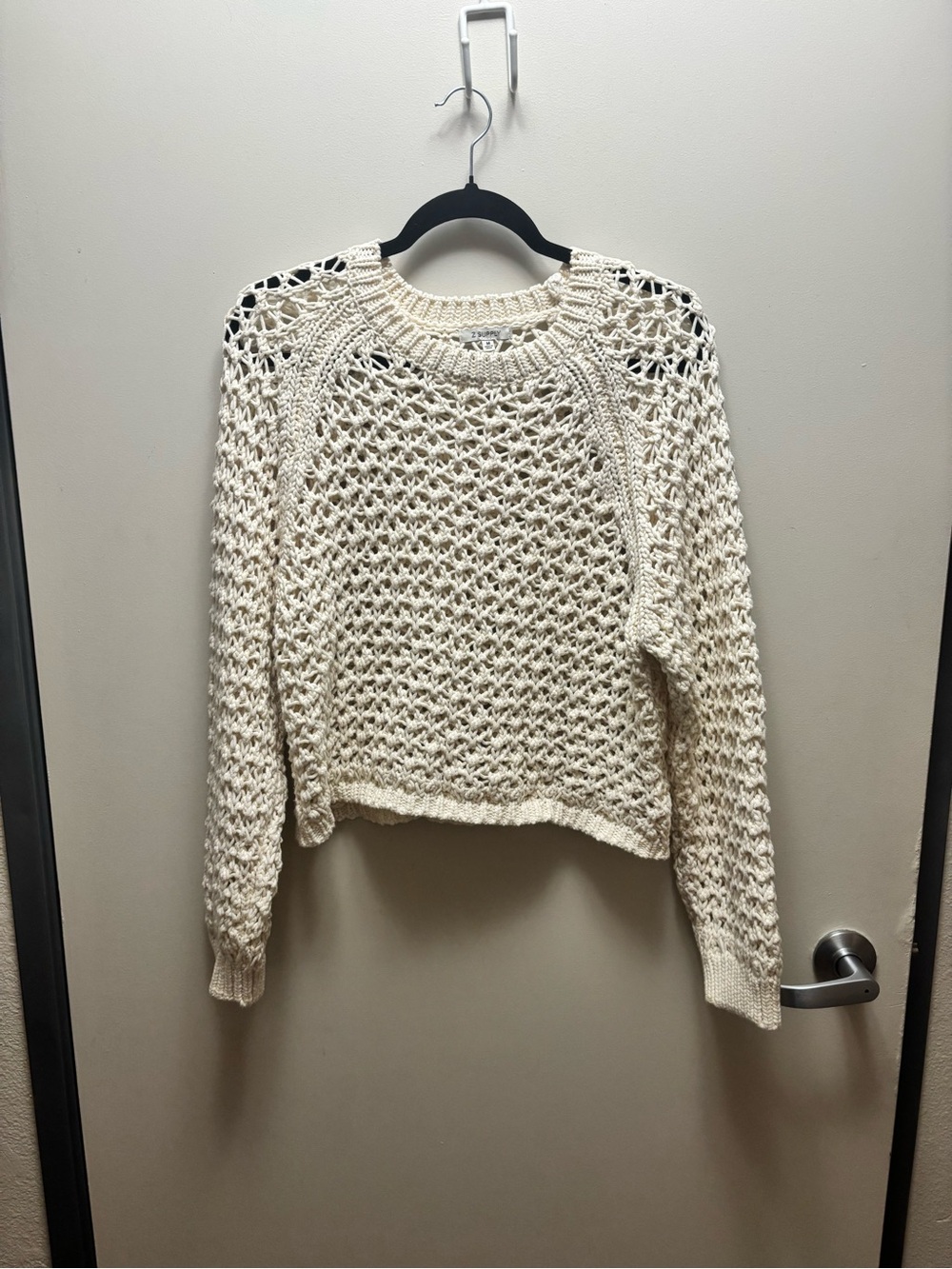 Z Supply Cream Open Knit Crew Sweater size M